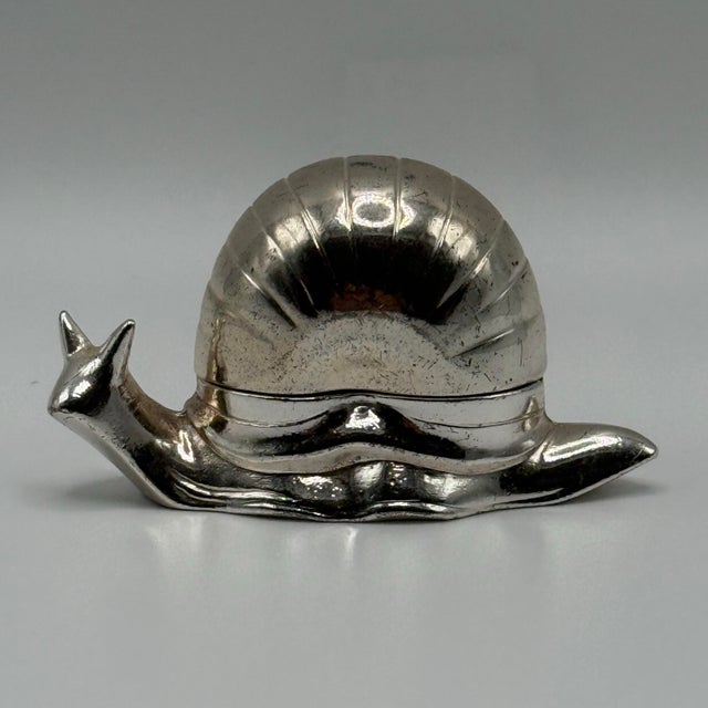 Vintage 1970s Silver Plated Snail Salt Cellar For Sale - Image 12 of 12
