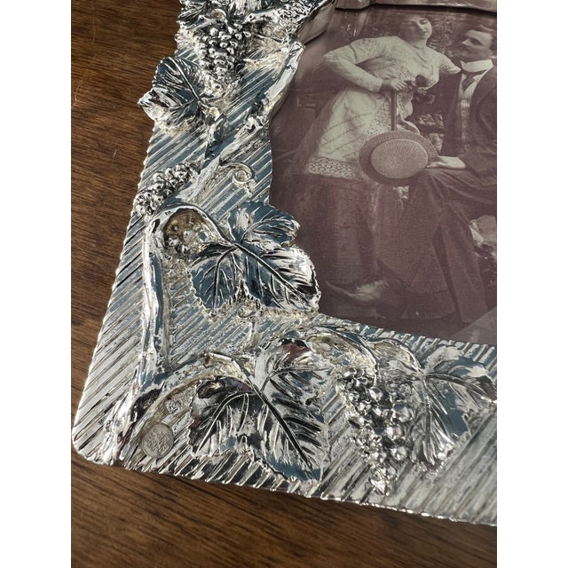 Italian Sterling Silver Grape Vine Picture Frame, 925 Photo Frame For Sale - Image 14 of 18