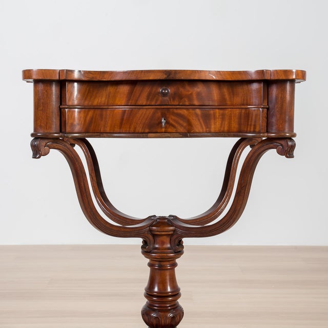Antique English Mahogany Worktable, 1800s For Sale - Image 6 of 14