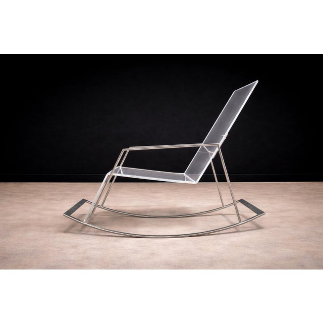 1970s Rocking Chair in Metal and Acrylic, Unknown, 1970s For Sale - Image 5 of 8
