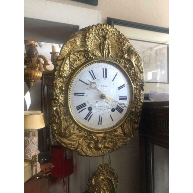 Antique French Morbier Comtoise Brass Wall Clock Chairish