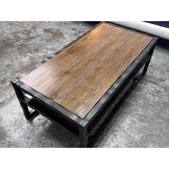 Bassett Bassett Furniture Wood + Metal Tiered Coffee Table For Sale - Image 4 of 12