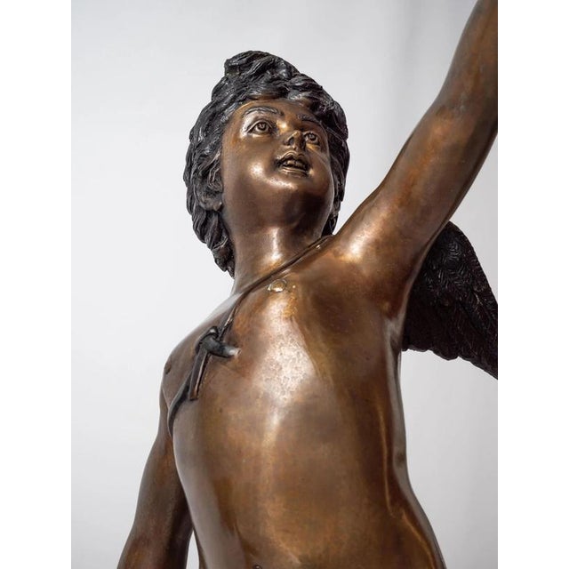 Large Bronze Statue of Cupids Carrying a Torch For Sale - Image 12 of 18