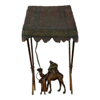 Austrian Cold Painted Bronze Lamp For Sale