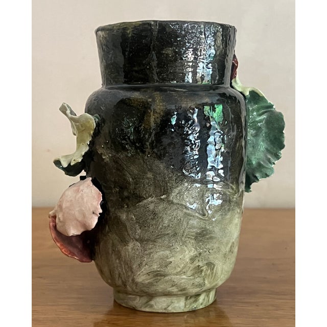 Edouard Gilles Barbotine Majolica French Vase, C. 1880's For Sale - Image 16 of 18