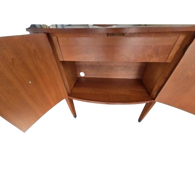 Red 1990s Ethan Allen Avenue Demilune Sideboard Cherry Buffet Credenza Cabinet Console For Sale - Image 8 of 15