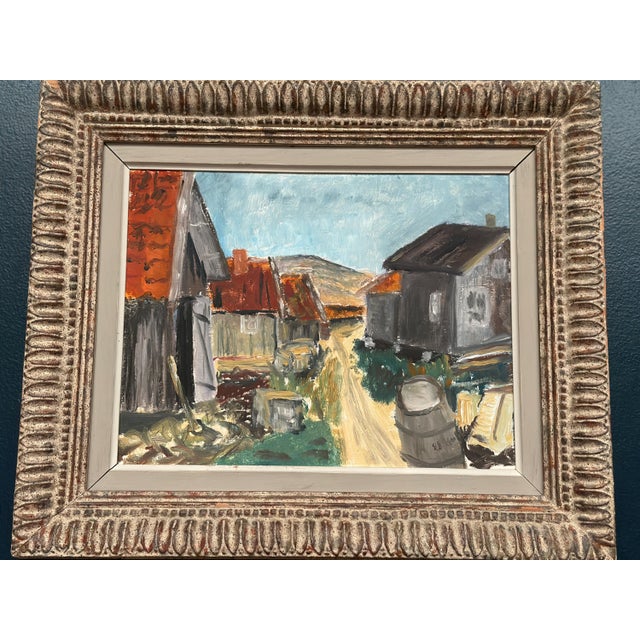 Swedish Artist, Rural Village, 1950s, Oil on Panel, Framed For Sale - Image 8 of 12