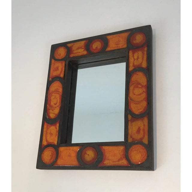 1970s Interesting Ceramic Mirror, French, circa 1970 For Sale - Image 5 of 13