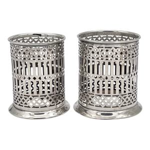 1940s Bernard Rice's Sons Inc. Silverplate Condiment Holders - A Pair