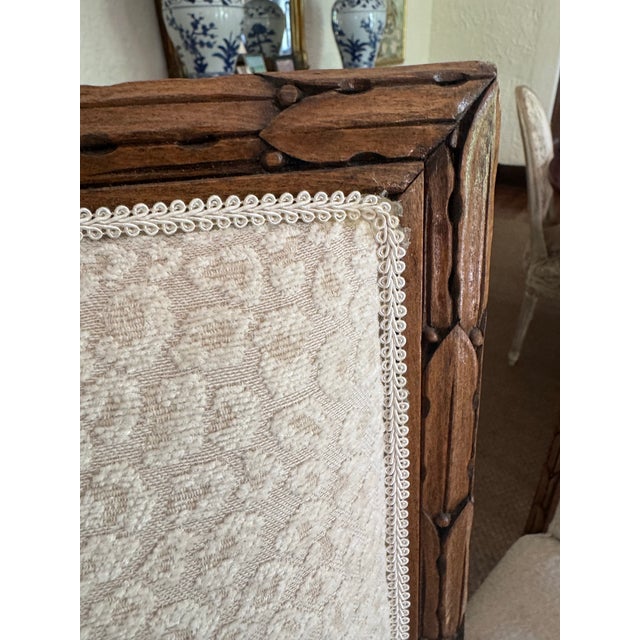 Cream Six Carved French Dining Chairs Leopard Upholstery For Sale - Image 8 of 12