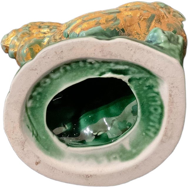 Mid Century Green & Gilt Glazed Ceramic Rooster from Dartmouth Pottery England, 1960s For Sale - Image 4 of 6