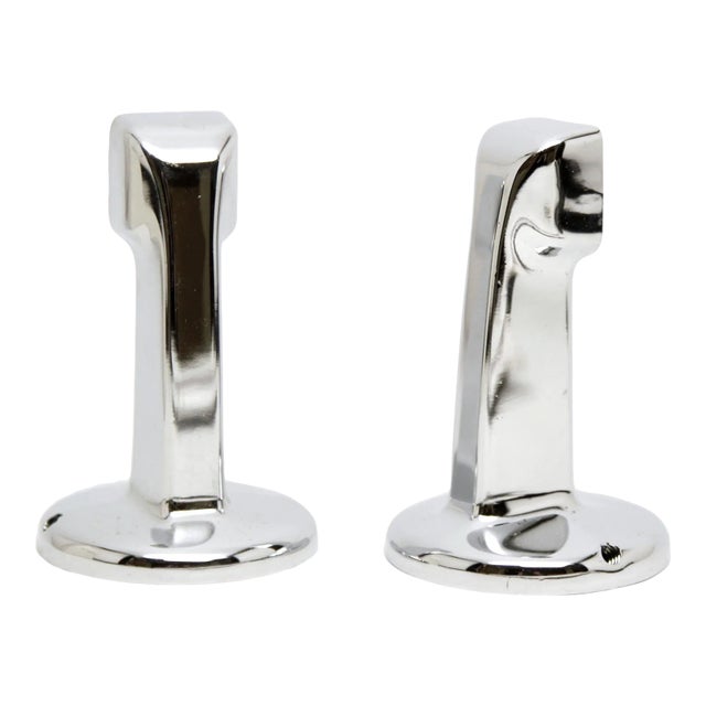 Olde New Hoover Chrome Brass Towel Bar Brackets For Sale