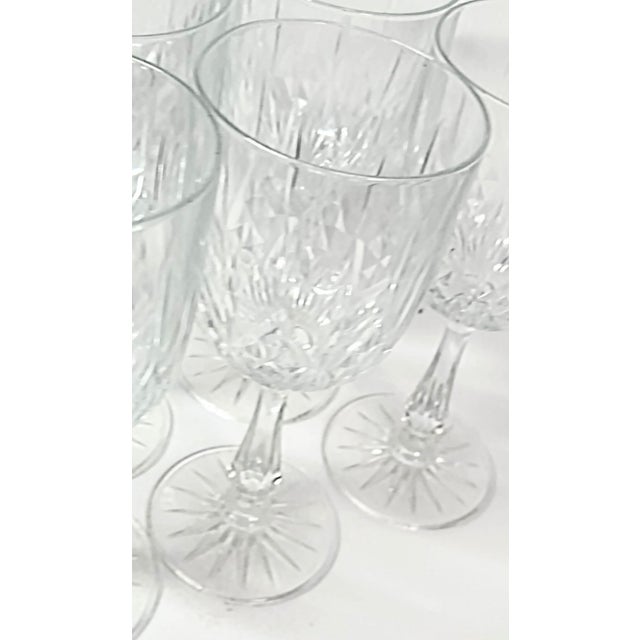 Transparent Vintage Art Nouveau Cut Glass Goblets - Set of Six For Sale - Image 8 of 11