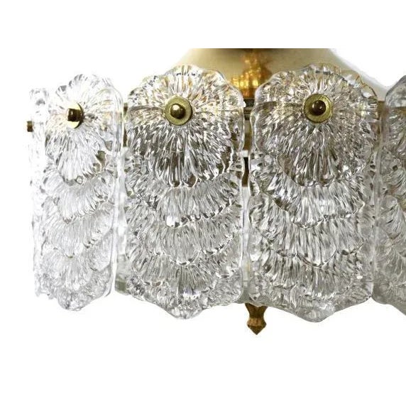 Hanging Lamp in Brass with Frosted Iced Glass For Sale - Image 3 of 15