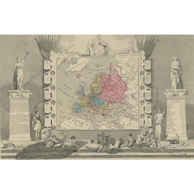 Antique Maps of Europe and Africa by Levasseur, 1845, Set of 2 For Sale - Image 6 of 18