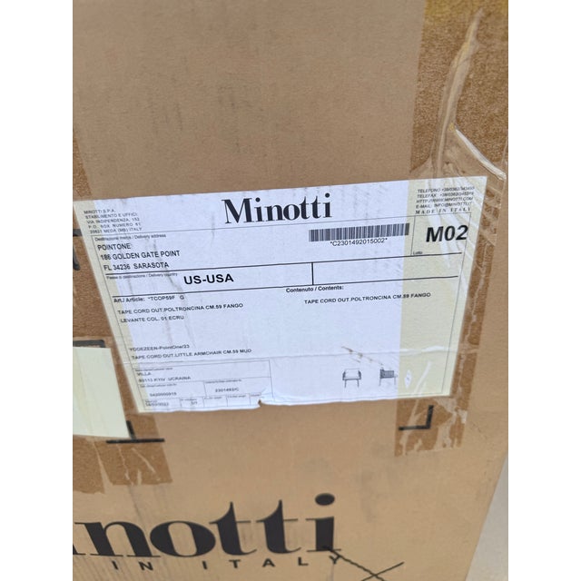 Beige Minotti Tape Cord Armchair For Sale - Image 8 of 8
