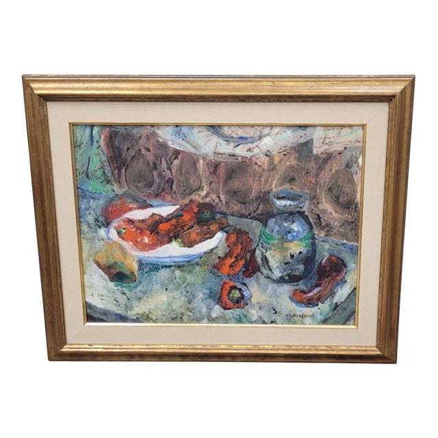 Herbert Wasserman Impressionist Gouache Painting For Sale