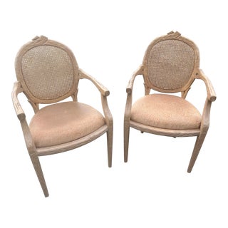 Mid 20th Century Faux Bois Carved Wood Dining Chairs - a Pair For Sale