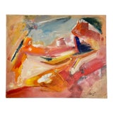 1988 Abstract Expressionist Oil on Canvas by Patricia M Hull For Sale