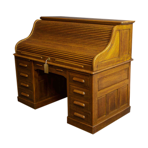Edwardian Roll Top Desk by Maples of London and Paris, 1890s