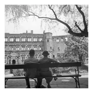 Couple on Bench View to Heidelberg Castle, Germany 1936, Printed 2021