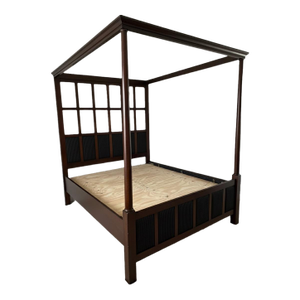 Oak Tudor King Size Paneled Canopy Four Poster Bed