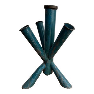 Blue Metal Sputnik Vase For Sale