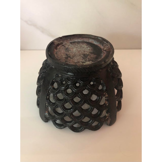 This fabulous Vintage French Cast Iron Lattice Jardiniere with its wavy aesthetic will look amazing lined with moss and...