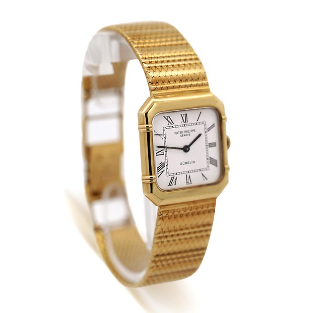 1990s Patek Philippe for Gübelin 4457/1 Double Signed 18k Gold 23mm Manual Watch For Sale - Image 9 of 18
