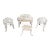 Late 19th Century White Cast Iron Grapevine Garden Set, 4 Pieces For Sale
