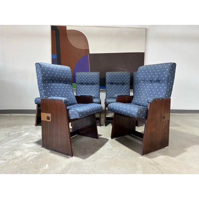 Wood 1970s Lane Staccato Brutalist Dining Set, Table and 6 Chairs - Set of 7 For Sale - Image 7 of 11