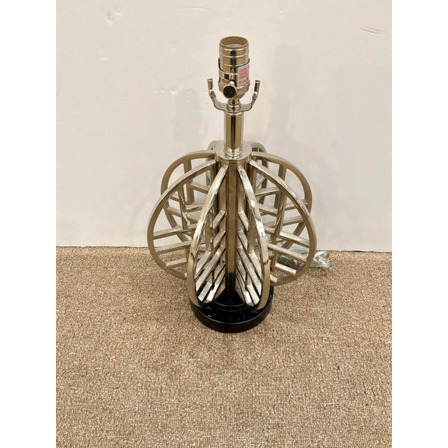 Modern Currey & Co Deco Sphere Lamp Nickel Finish For Sale - Image 3 of 4