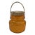 Vintage Post Modern Orange Color Glass Bottle With Cork Lid For Sale