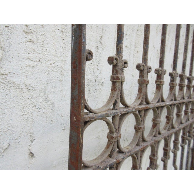 Metal Antique Victorian Iron Gate For Sale - Image 7 of 7