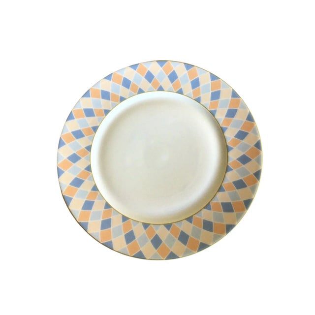 A great lot of 5 Haviland Limoges France Arlequin pattern diamond harlequin style design round salad luncheon plates....