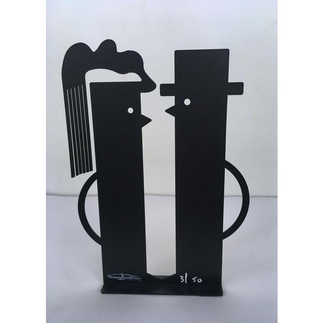 Metal Black Painted Metal Sculpture by Riccardo Dalisi, Italy, 1980s For Sale - Image 7 of 18