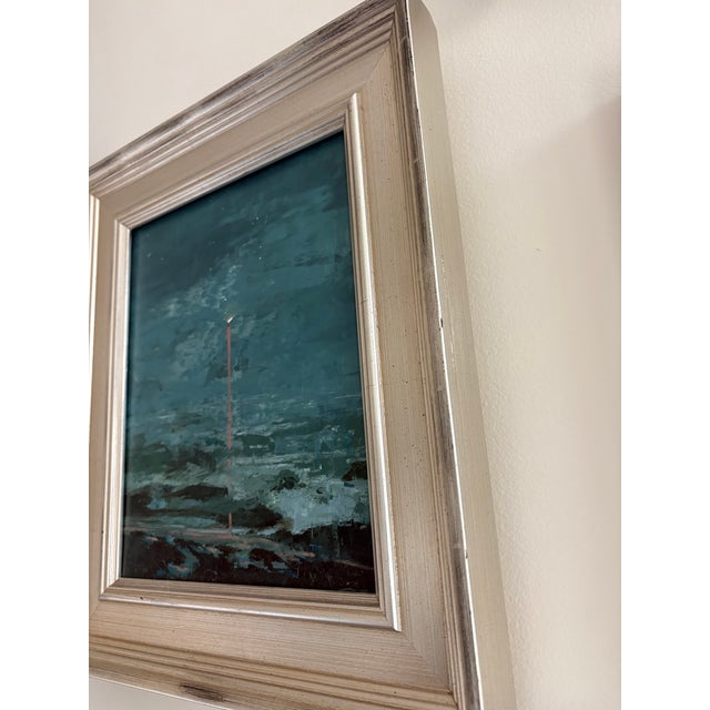 Contemporary Contemporary Mia Bergeron Birthday, Oil on Cradled Wood in Vintaged Silver Frame For Sale - Image 3 of 8