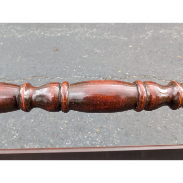 Wood 1950s Mid Century Colonial Full Size Pineapple Four Post Bedframe For Sale - Image 7 of 12