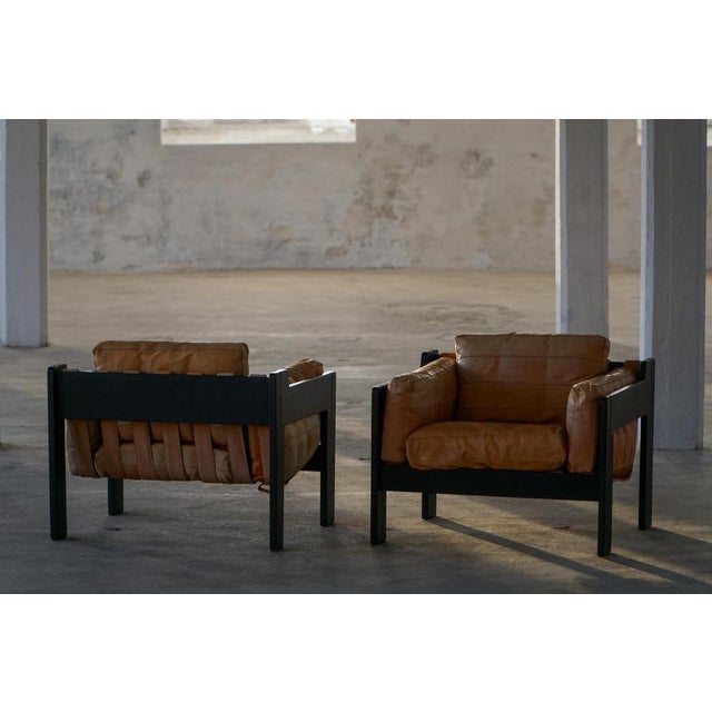 1970s Easy Chairs in Wood and Leather by Rud Thygesen and Johnny Sørensen, 1970s, Set of 2 For Sale - Image 5 of 18