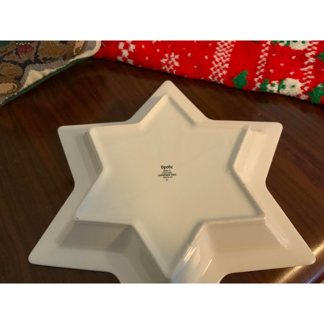 1990s Spode Christmas Tree Star-Shaped Serving Dish For Sale - Image 5 of 6