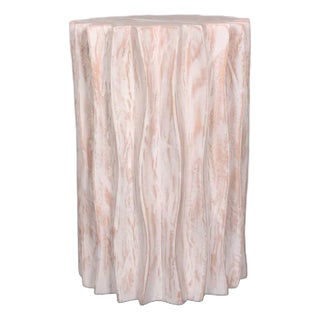 Mala Round Oak Wood Side Table For Sale