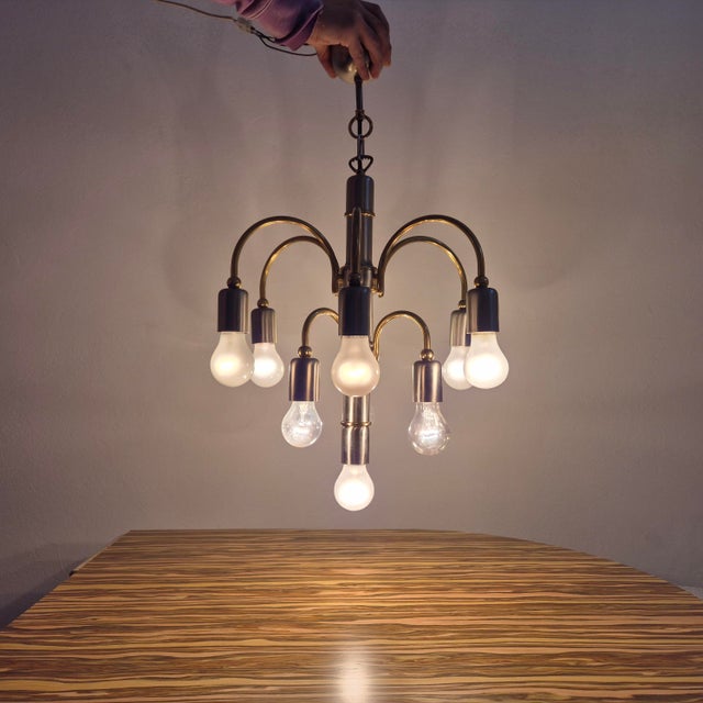 Vintage Ten-Arm Chandelier from TZ Leuchten, 1970s For Sale - Image 4 of 7