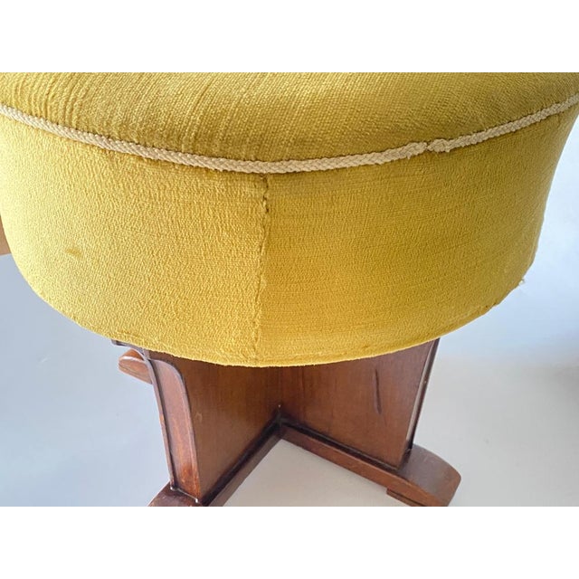 Wood 19th Century Stool in Wood and Fabric, England For Sale - Image 7 of 16