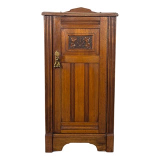 Antique English Oak Bedside Pot Cupboard Nightstand For Sale