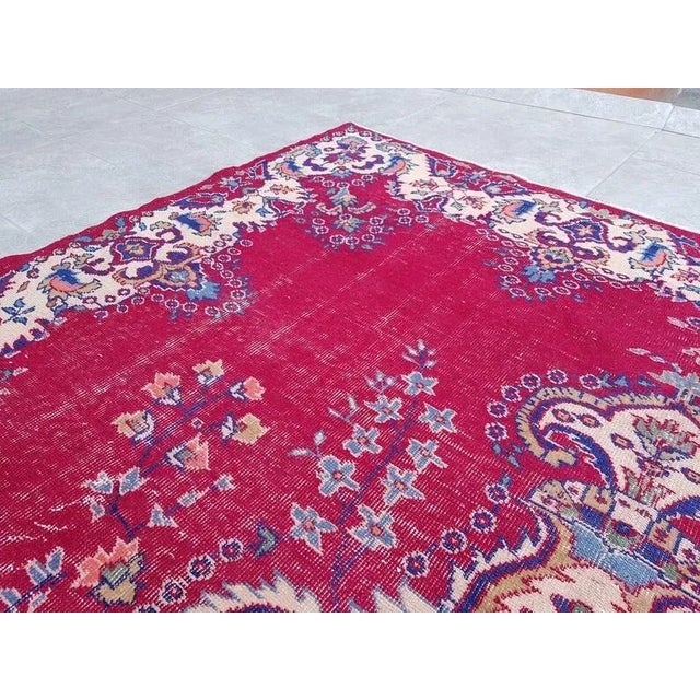 1960s Oushak Decorative Anatolian Rug For Sale - Image 4 of 11