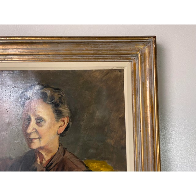 Textile Albert B. Serwazi (American, 1905-1992) Sitting Female Portrait Oil on Canvas Painting, Framed For Sale - Image 7 of 12