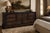 Wood 1960s Monumental Mediterranean Revival Solid Pine Dresser in Onyx Black & Coffee Mahogany For Sale - Image 7 of 7