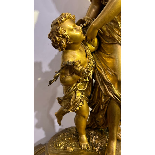 Late 19th Century French Louis XV Style Ormolu Bronze Mantel Clock For Sale - Image 5 of 12