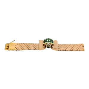 Diamond Emerald Covered Wristwatch