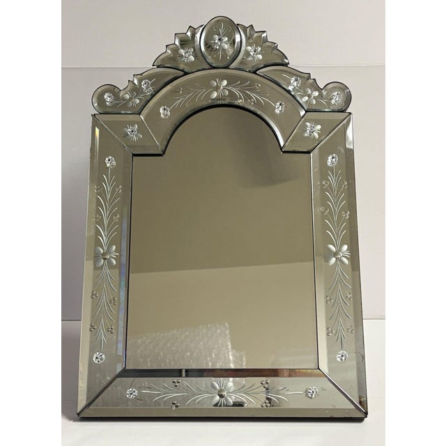 Traditional Venetian Murano Glass Dresser Mirror by Barbini For Sale - Image 3 of 8